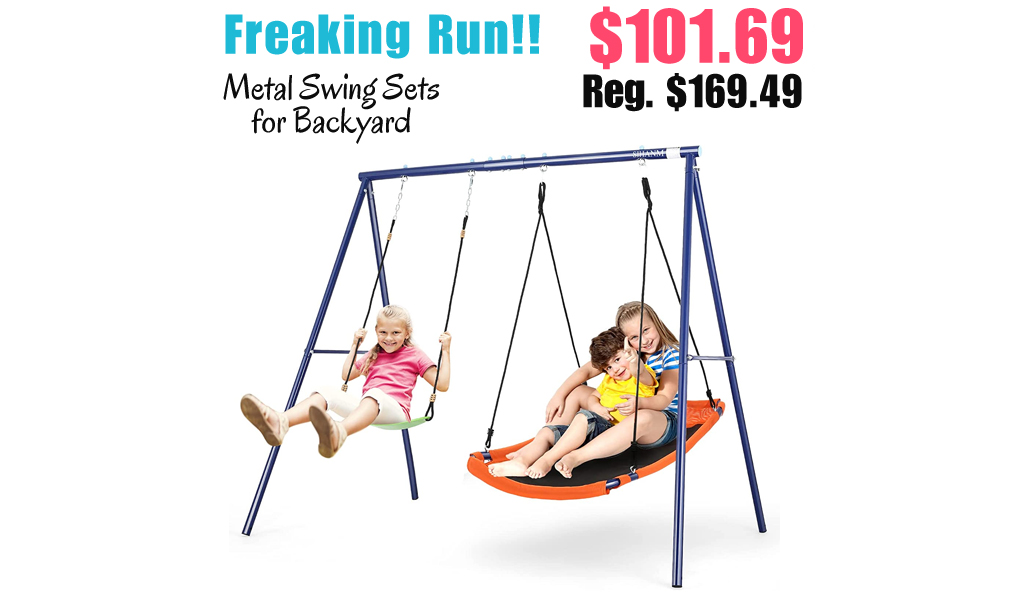 Metal Swing Sets for Backyard Only $101.69 Shipped on Amazon (Regularly $169.49)