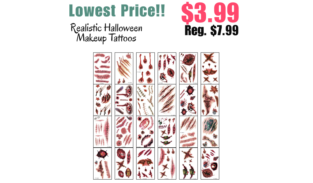 Realistic Halloween Makeup Tattoos Only $3.99 Shipped on Amazon (Regularly $7.99)