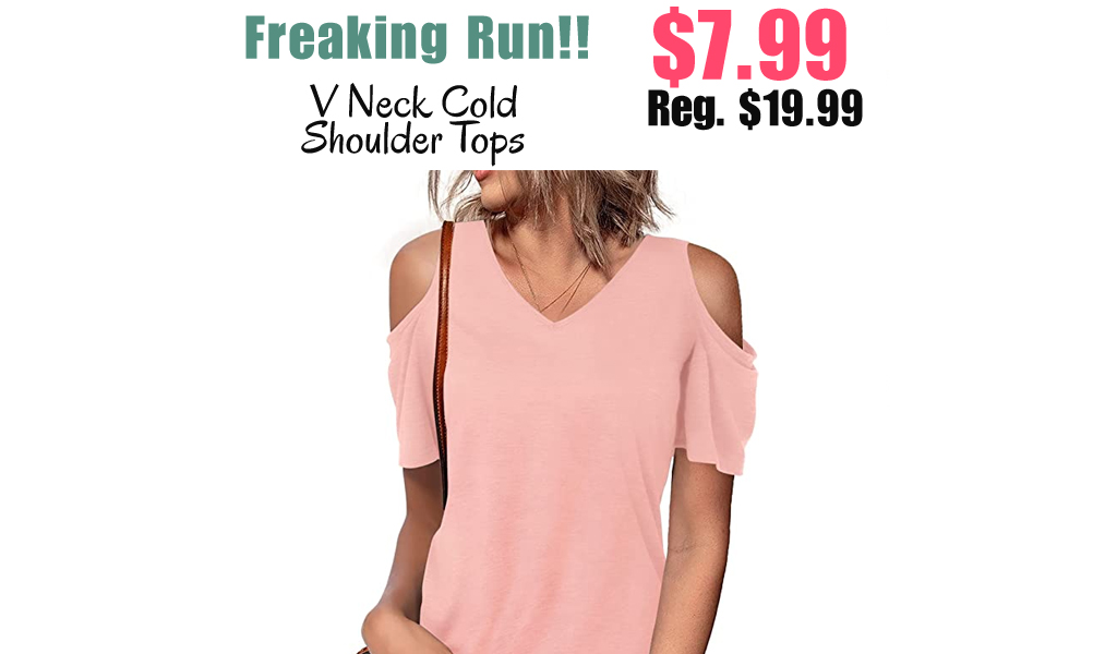 V Neck Cold Shoulder Tops Only $7.99 Shipped on Amazon (Regularly $19.99)