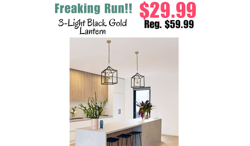 3-Light Black Gold Lantern Only $29.99 Shipped on Amazon (Regularly $59.99)