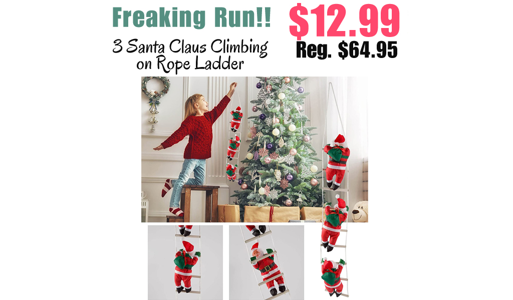 3 Santa Claus Climbing on Rope Ladder Only $12.99 Shipped on Amazon (Regularly $64.95)