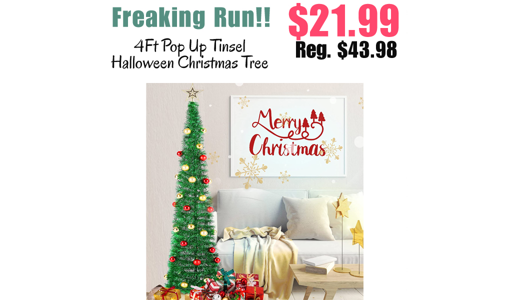 4Ft Pop Up Tinsel Halloween Christmas Tree Only $21.99 Shipped on Amazon (Regularly $43.98)