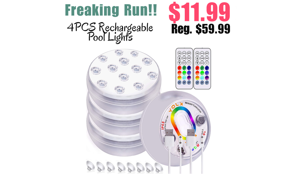 4PCS Rechargeable Pool Lights Only $11.99 Shipped on Amazon (Regularly $59.99)