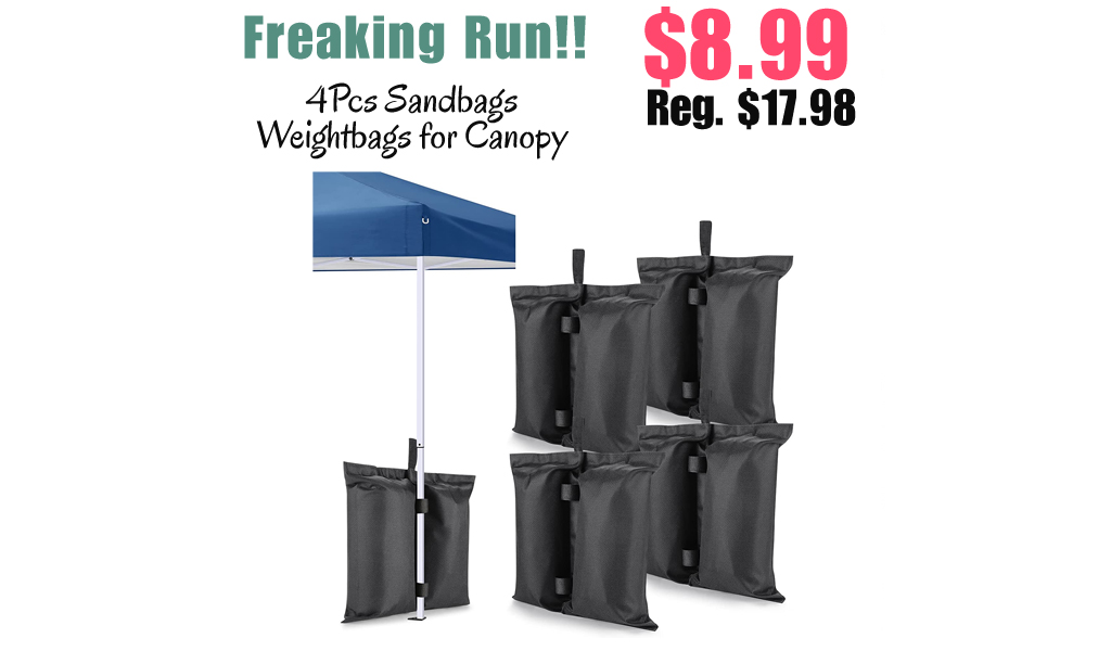 4Pcs Sandbags Weightbags for Canopy Only $8.99 Shipped on Amazon (Regularly $17.98)