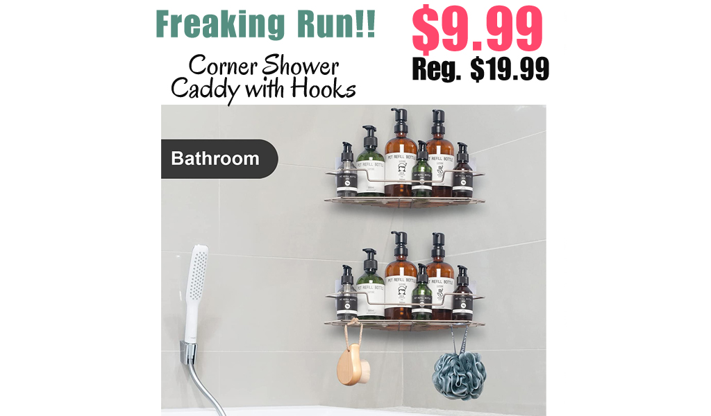 Corner Shower Caddy with Hooks Only $9.99 Shipped on Amazon (Regularly $19.99)