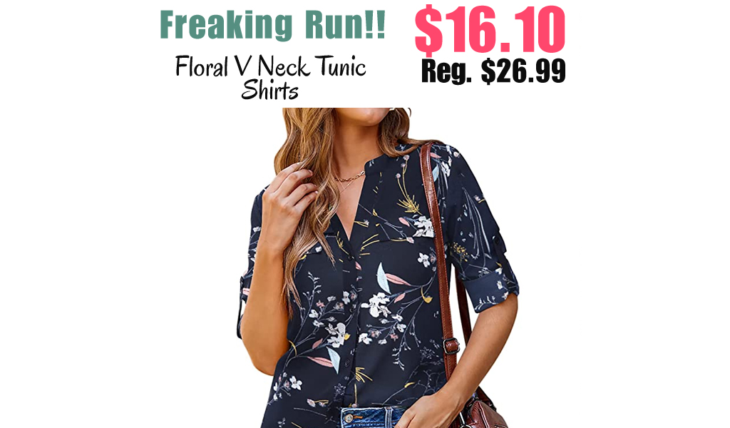 Floral V Neck Tunic Shirts Only $16.10 Shipped on Amazon (Regularly $26.99)