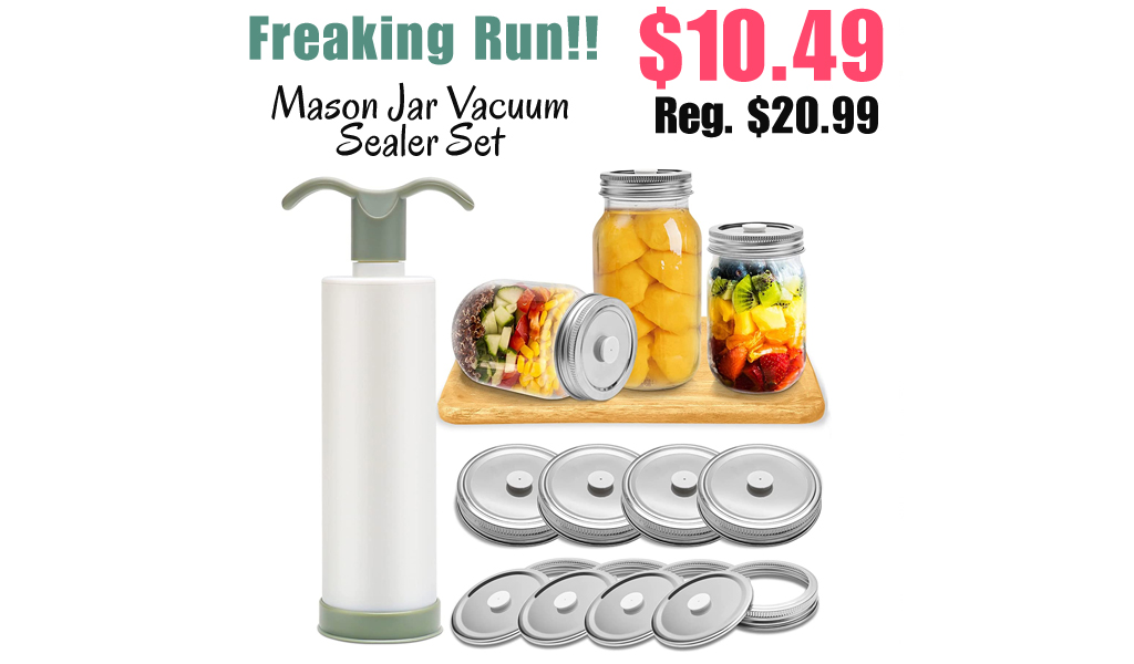 Mason Jar Vacuum Sealer Set Only $10.49 Shipped on Amazon (Regularly $20.99)