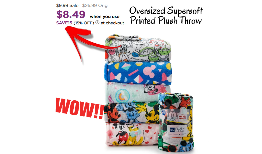 Oversized Supersoft Printed Plush Throw Just $8.49 on Kohls.com (Regularly $26.99)