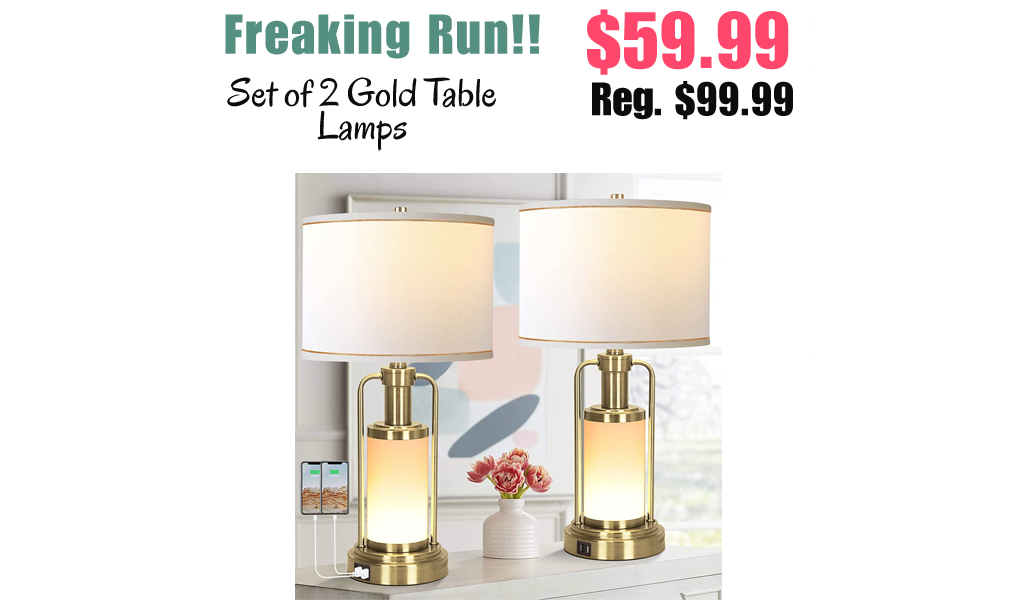Set of 2 Gold Table Lamps Only $59.99 Shipped on Amazon (Regularly $99.99)