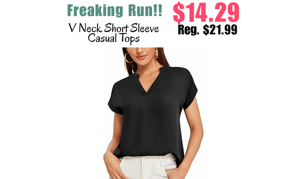 V Neck Short Sleeve Casual Tops Only $14.29 Shipped on Amazon (Regularly $21.99)