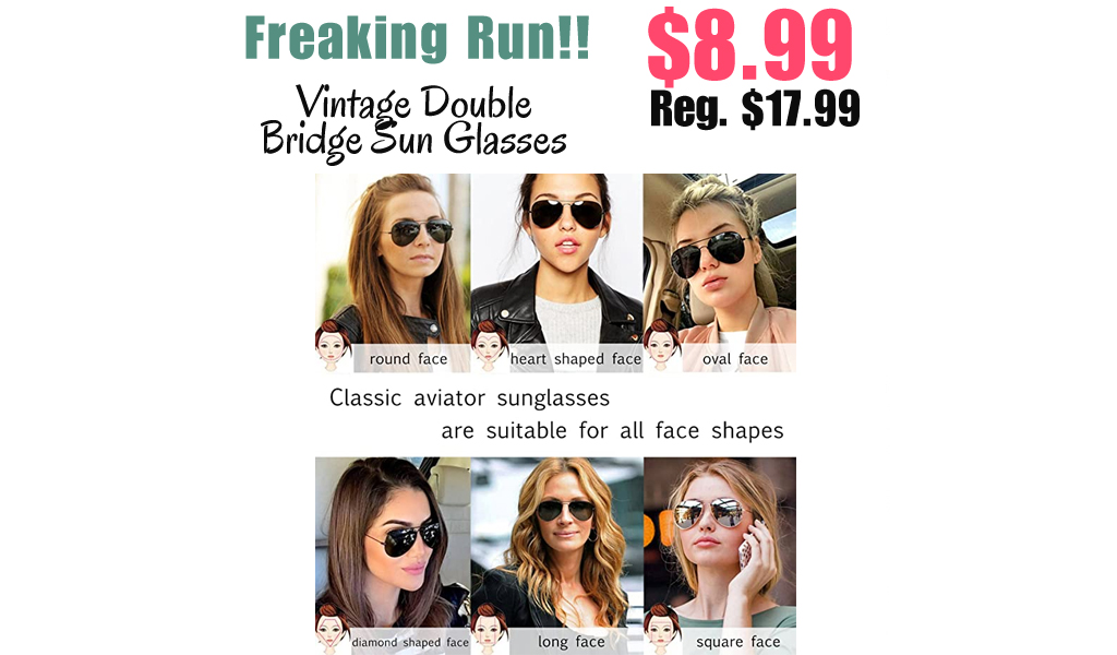 Vintage Double Bridge Sun Glasses Only $8.99 Shipped on Amazon (Regularly $17.99)