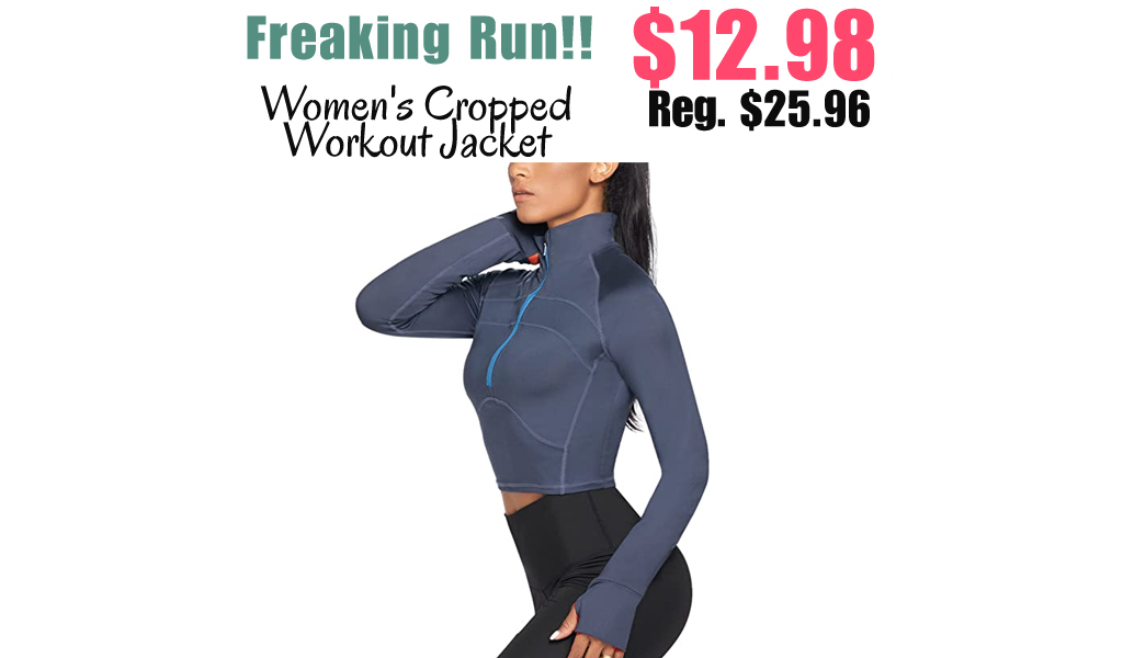 Women's Cropped Workout Jacket Only $12.98 Shipped on Amazon (Regularly $25.96)
