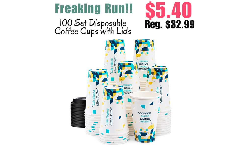 100 Set Disposable Coffee Cups with Lids Only $5.40 Shipped on Amazon (Regularly $32.99)
