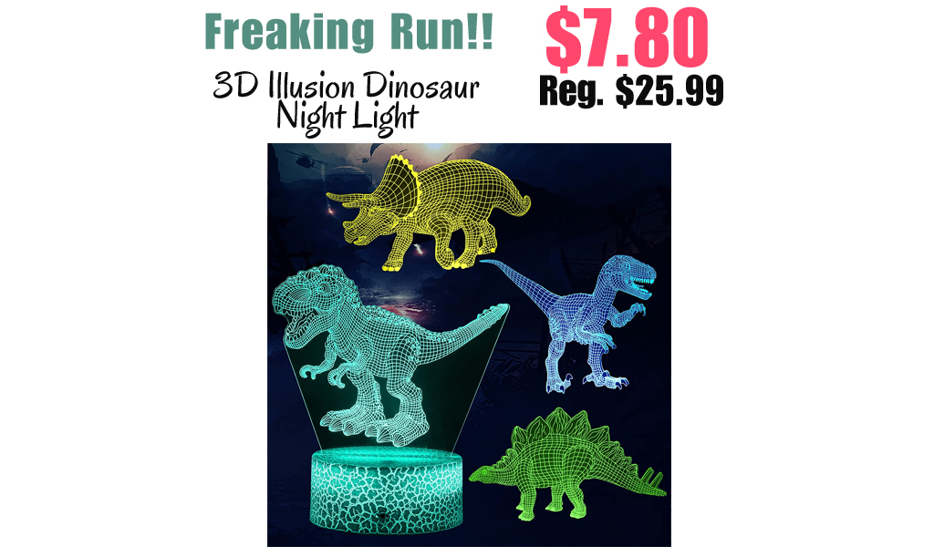 3D Illusion Dinosaur Night Light Only $7.80 Shipped on Amazon (Regularly $25.99)
