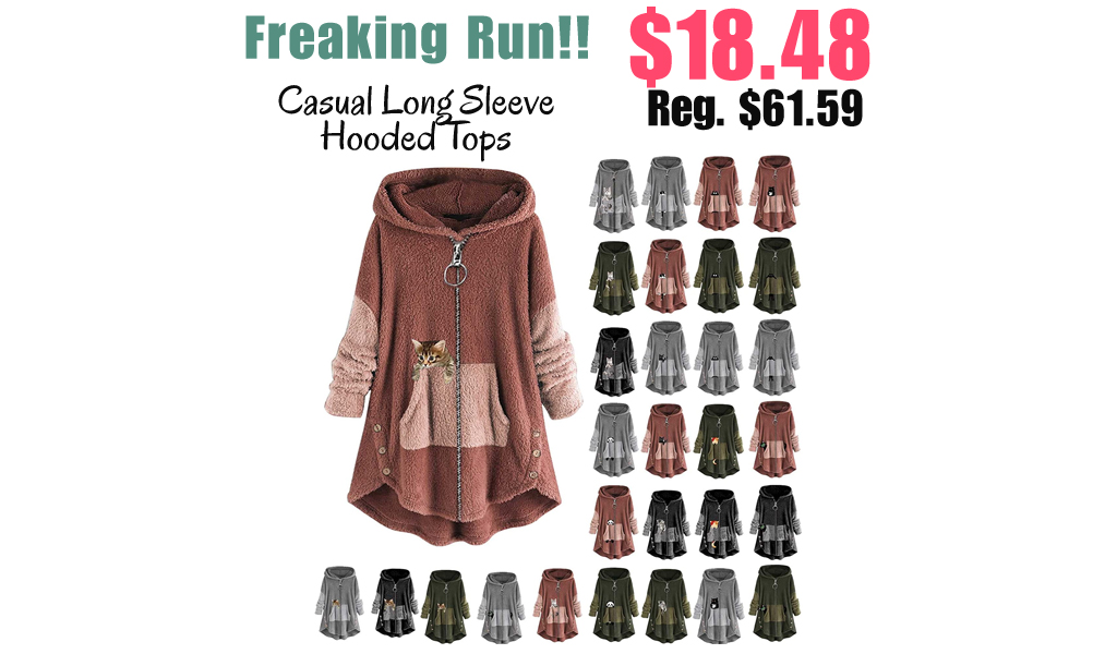 Casual Long Sleeve Hooded Tops Only $18.48 Shipped on Amazon (Regularly $61.59)