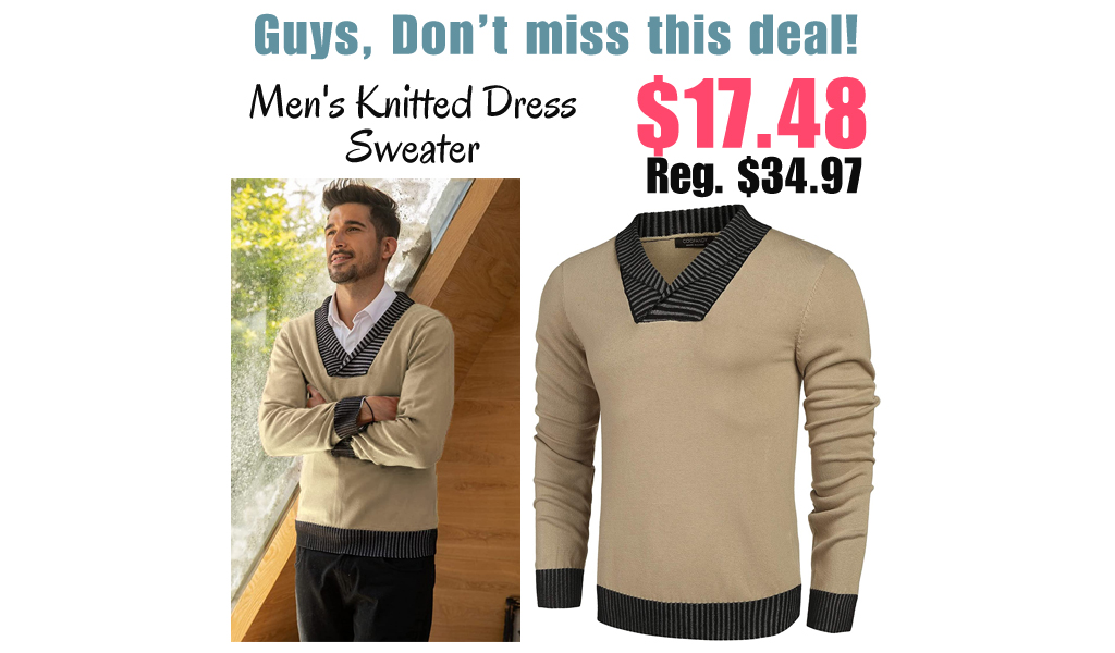 Men's Knitted Dress Sweater Only $17.48 Shipped on Amazon (Regularly $34.97)