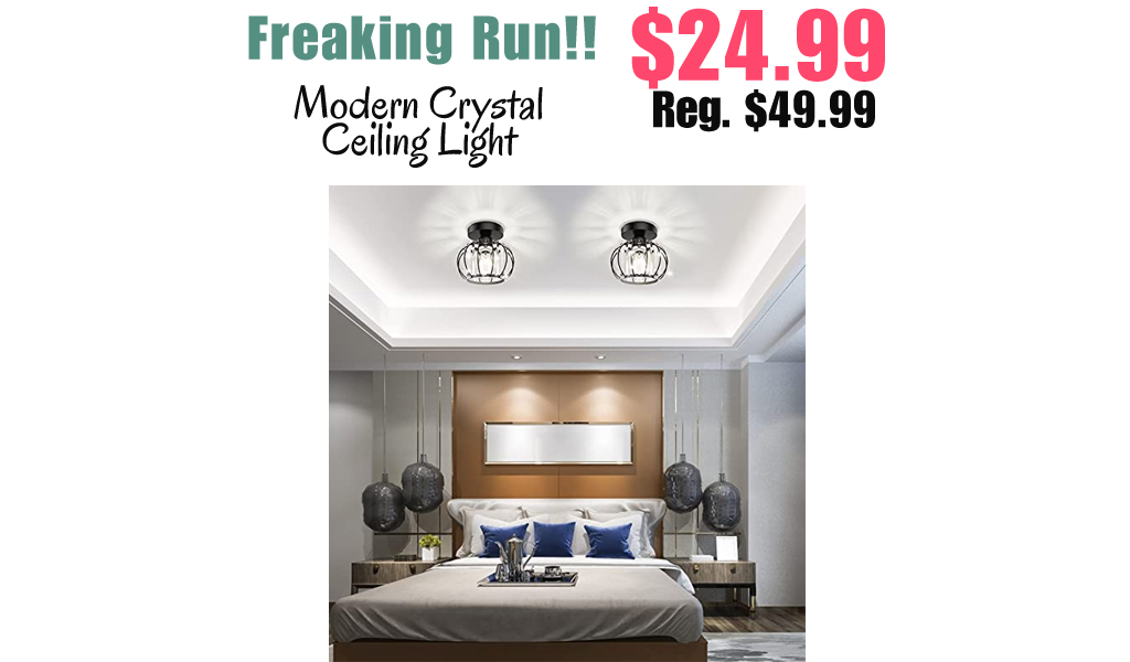 Modern Crystal Ceiling Light Only $24.99 Shipped on Amazon (Regularly $49.99)