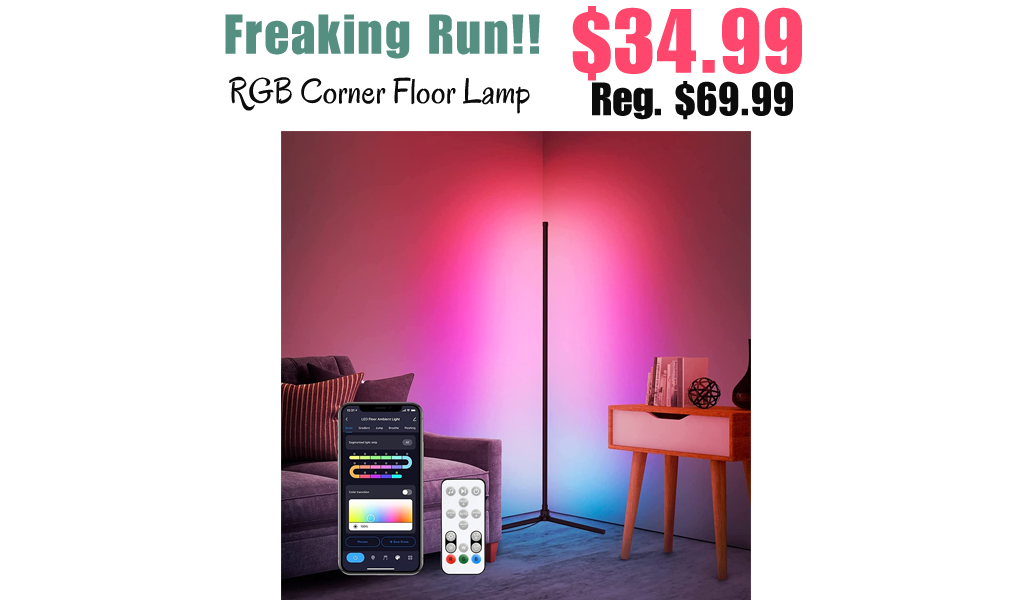 RGB Corner Floor Lamp Only $34.99 Shipped on Amazon (Regularly $69.99)