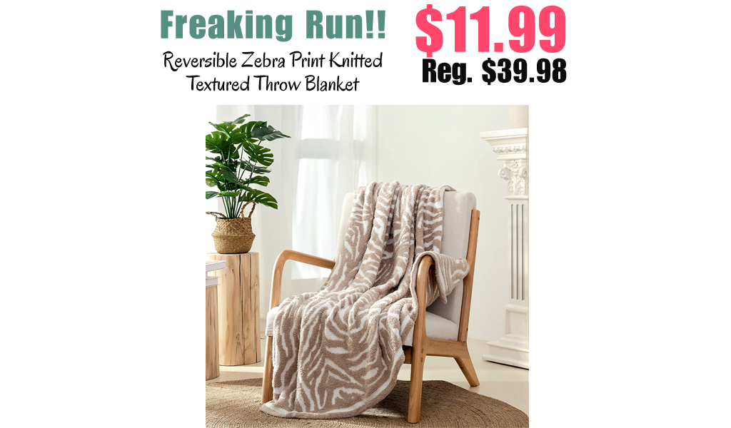 Reversible Zebra Print Knitted Textured Throw Blanket Only $11.99 Shipped on Amazon (Regularly $39.98)
