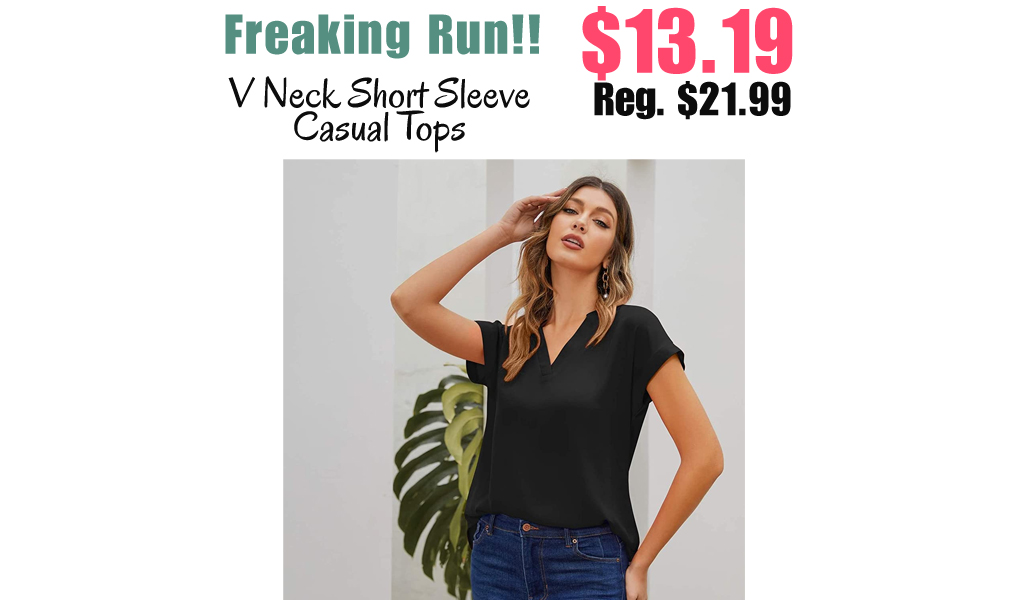 V Neck Short Sleeve Casual Tops Only $13.19 Shipped on Amazon (Regularly $21.99)