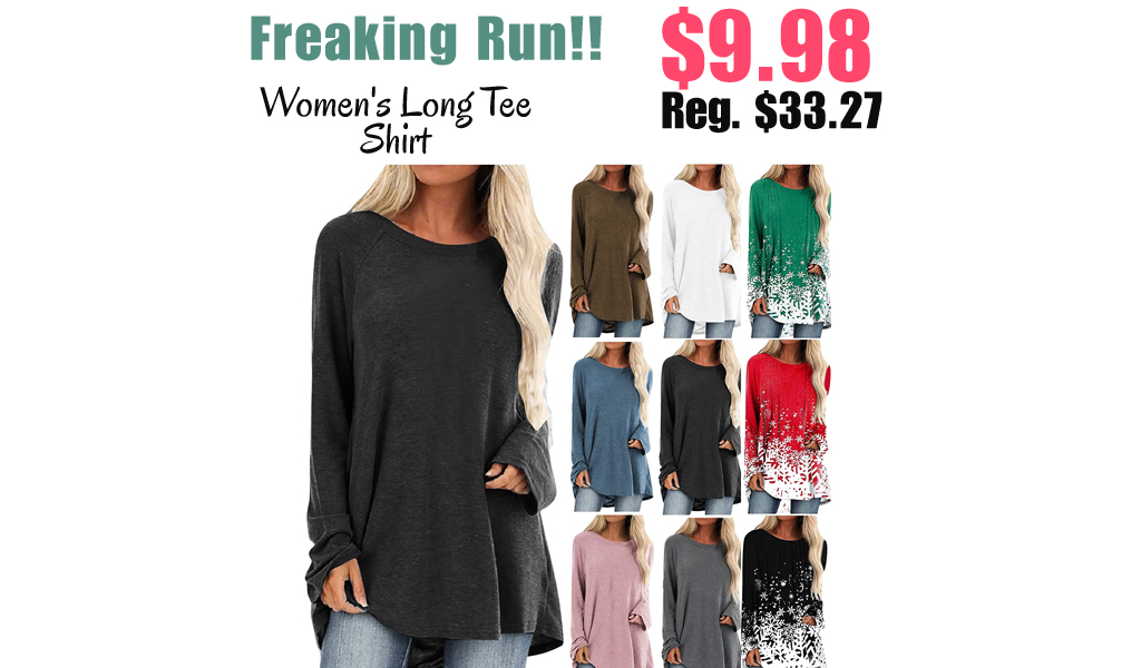 Women's Long Tee Shirt Only $9.98 Shipped on Amazon (Regularly $33.27)