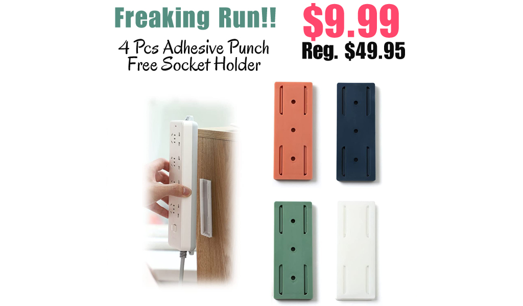 4 Pcs Adhesive Punch Free Socket Holder Only $9.99 Shipped on Amazon (Regularly $49.95)