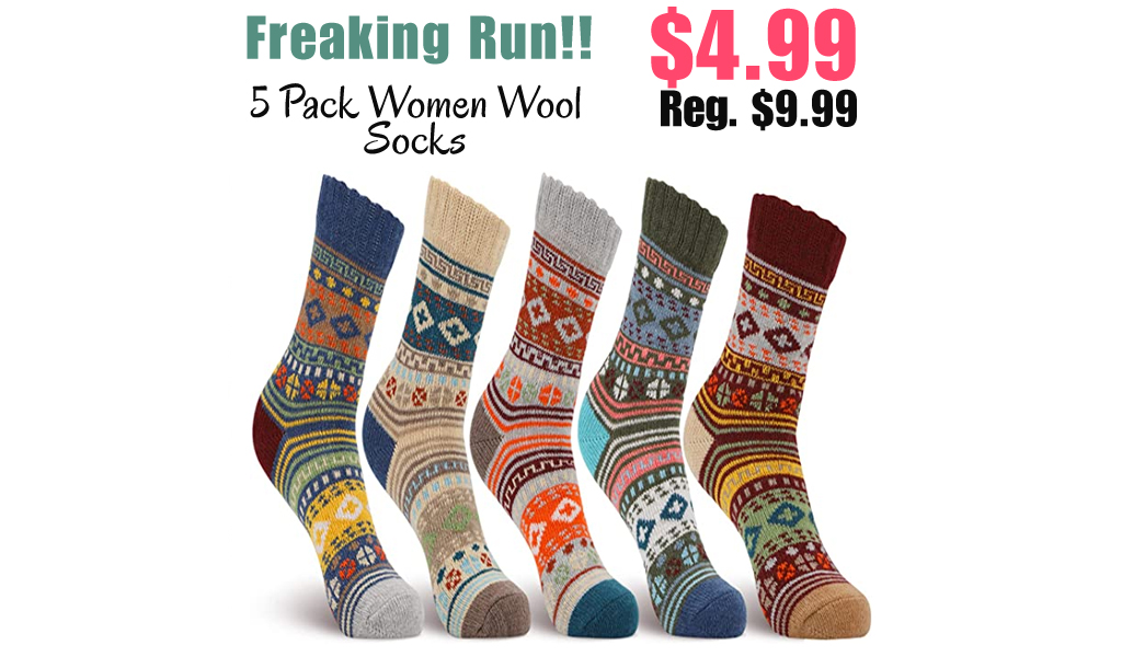 5 Pack Women Wool Socks Only $4.99 Shipped on Amazon (Regularly $9.99)