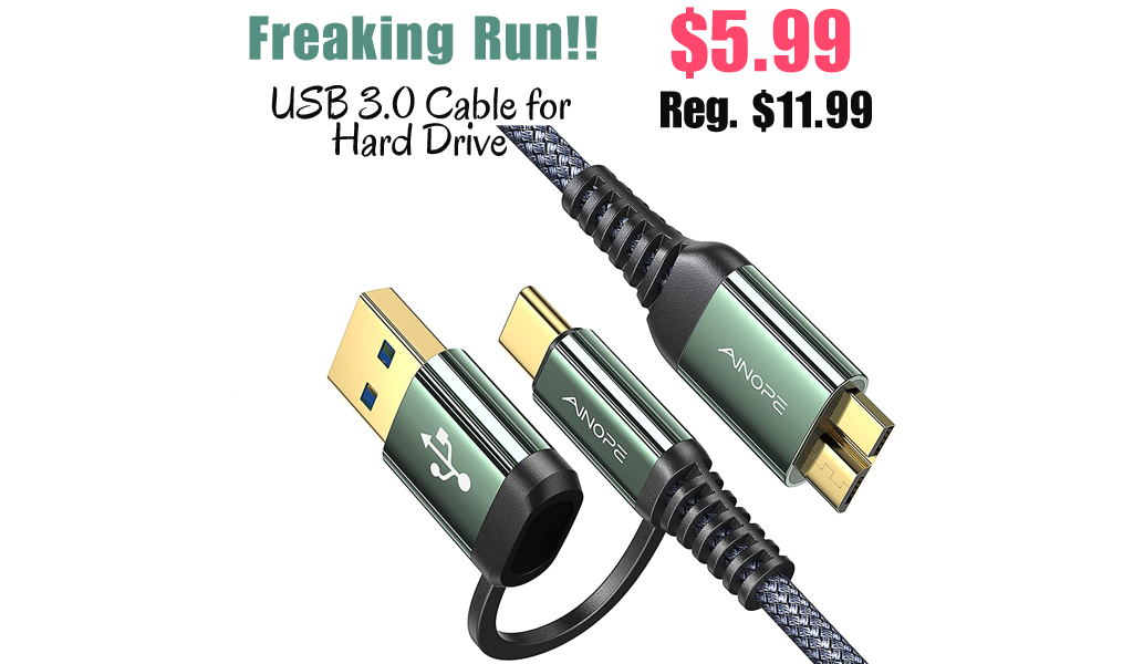 USB 3.0 Cable for Hard Drive Only $5.99 Shipped on Amazon (Regularly $11.99)
