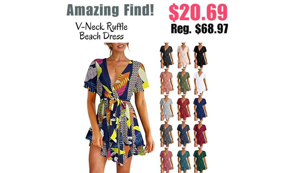 V-Neck Ruffle Beach Dress Only $20.69 Shipped on Amazon (Regularly $68.97)