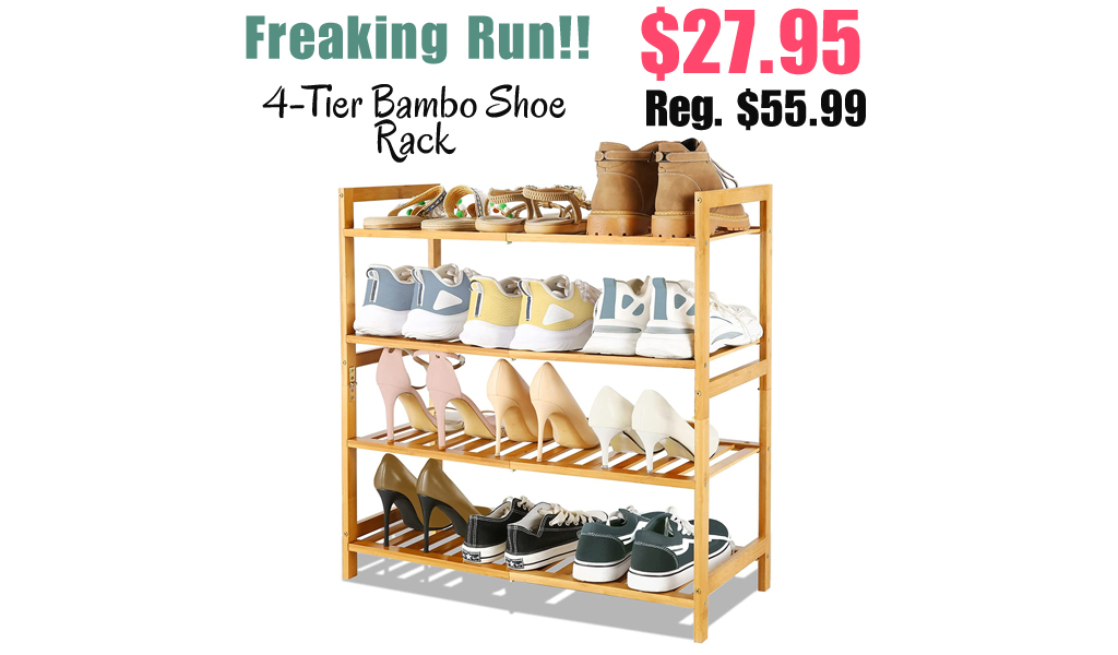 4-Tier Bambo Shoe Rack Only $27.95 Shipped on Amazon (Regularly $55.99)