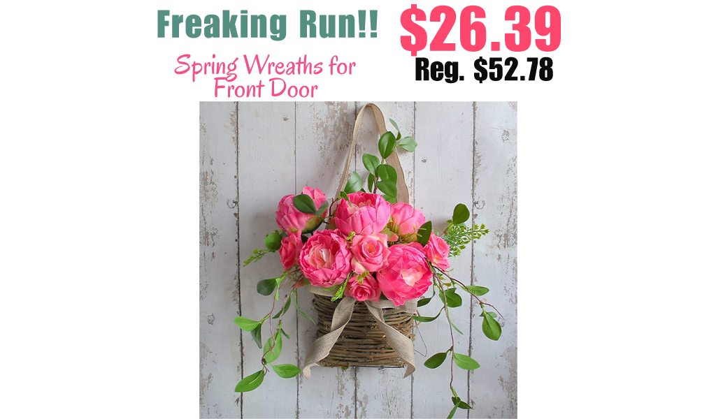 Spring Wreaths for Front Door Only $26.39 Shipped on Amazon (Regularly $52.78)