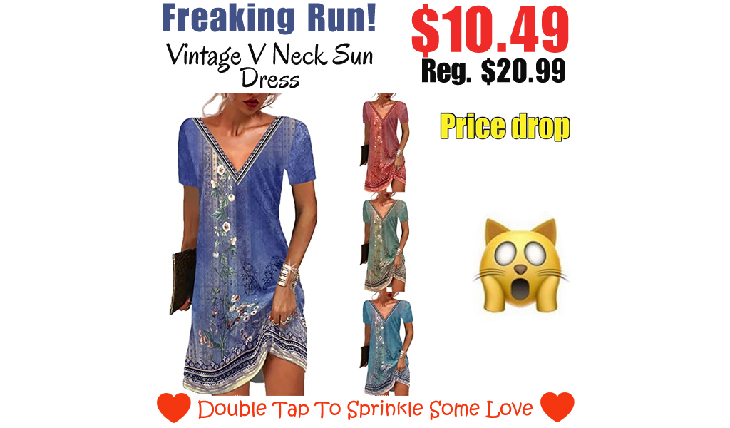 Vintage V Neck Sun Dress Only $10.49 Shipped on Amazon (Regularly $20.99)