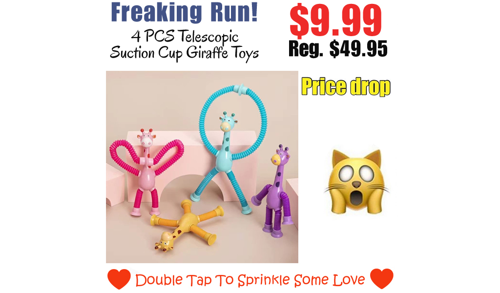 4 PCS Telescopic Suction Cup Giraffe Toys Only $9.99 Shipped on Amazon (Regularly $49.95)