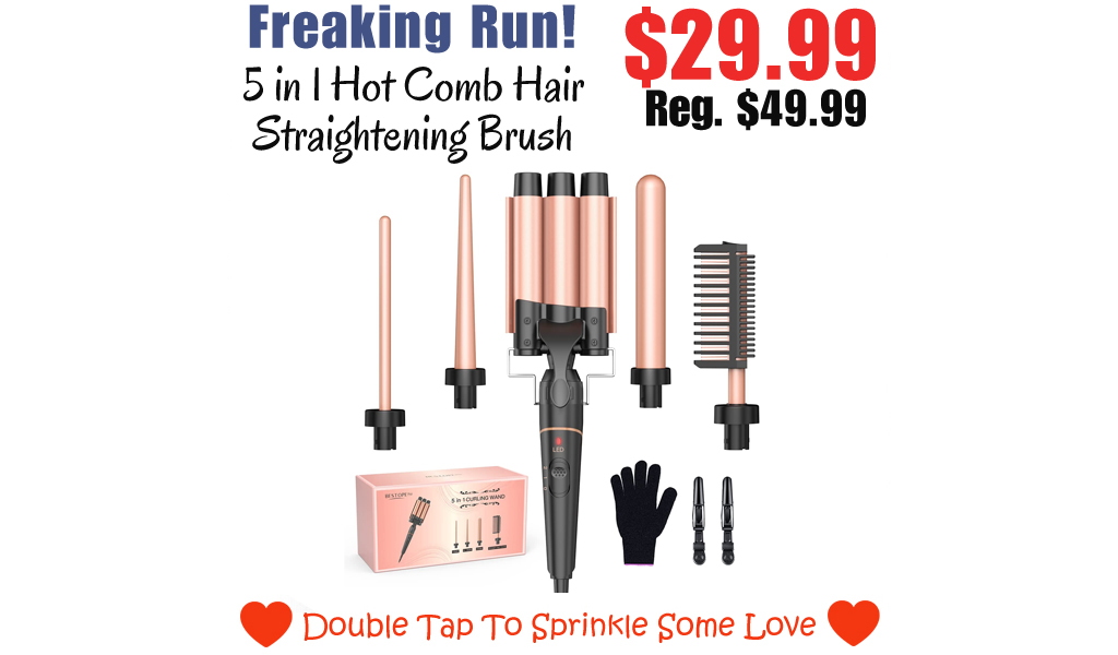 5 in 1 Hot Comb Hair Straightening Brush Only $29.99 Shipped on Amazon (Regularly $49.99)