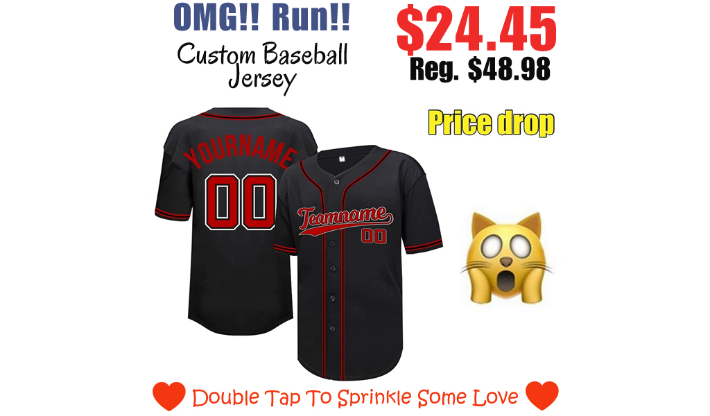 Custom Baseball Jersey Only $24.45 Shipped on Amazon (Regularly $48.98)