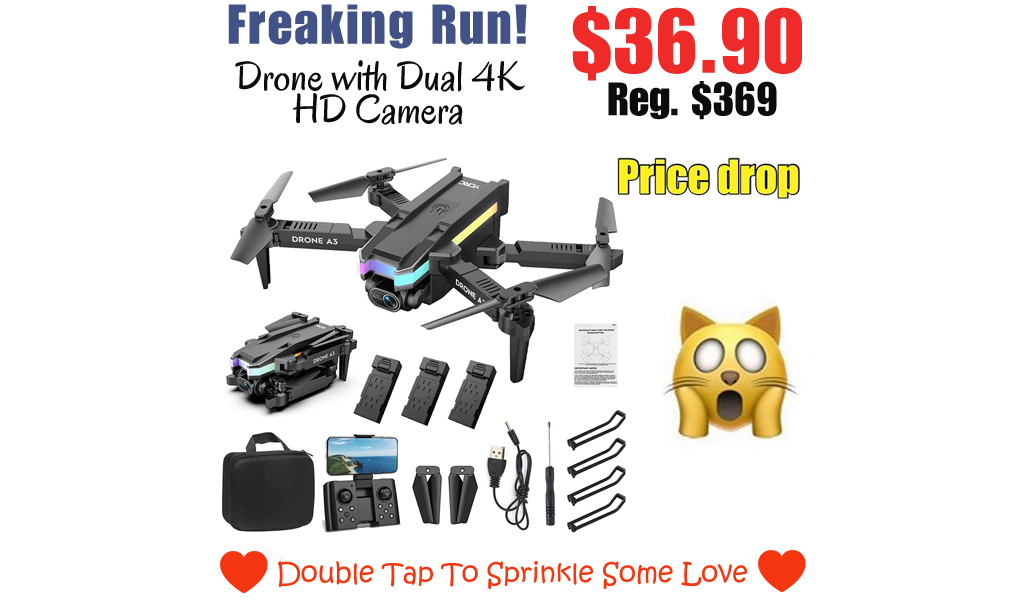 Drone with Dual 4K HD Camera Only $36.90 Shipped on Amazon (Regularly $369)