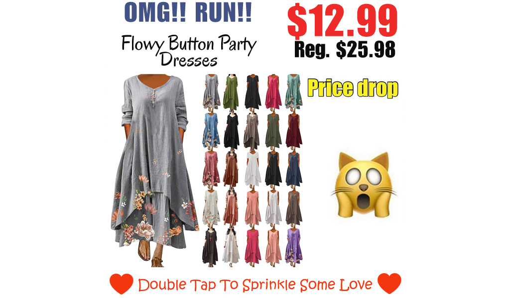 Flowy Button Party Dresses Only $12.99 Shipped on Amazon (Regularly $25.98)
