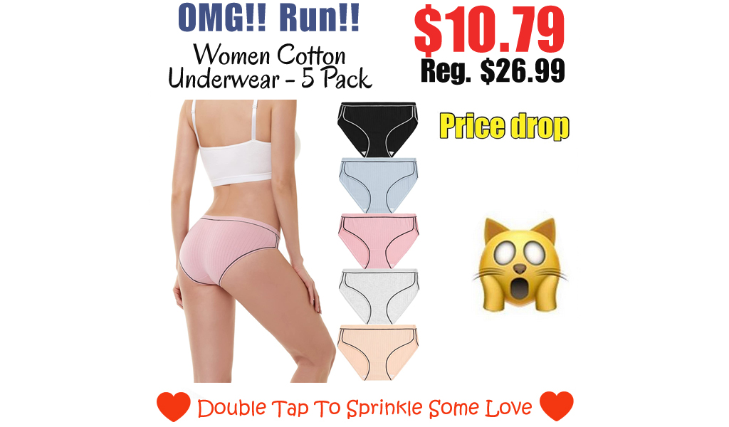 Women Cotton Underwear - 5 Pack Only $10.79 Shipped on Amazon (Regularly $26.99)
