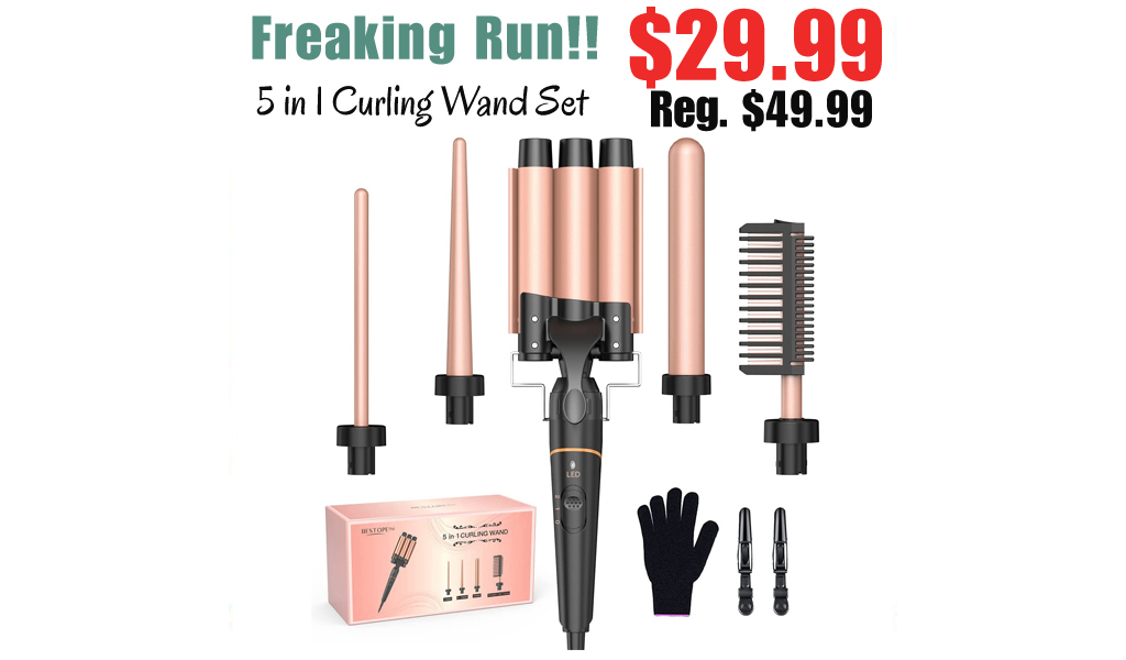 5 in 1 Curling Wand Set Only $29.99 Shipped on Amazon (Regularly $49.99)