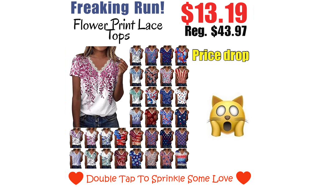 Flower Print Lace Tops Only $13.19 Shipped on Amazon (Regularly $43.97)