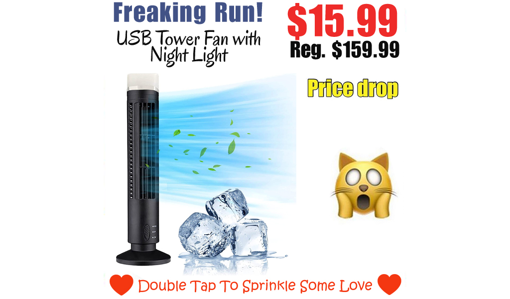 USB Tower Fan with Night Light Only $15.99 Shipped on Amazon (Regularly $159.99)