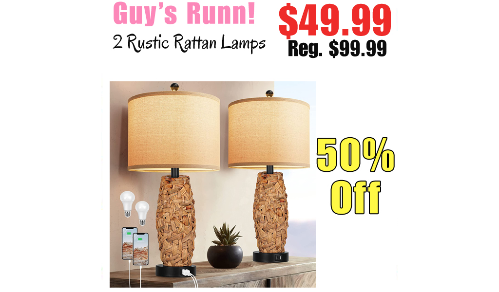 2 Rustic Rattan Lamps Only $49.99 Shipped on Amazon (Regularly $99.99)