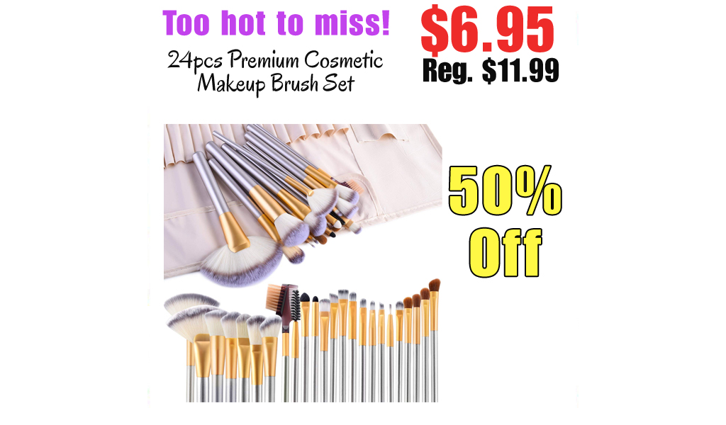 24pcs Premium Cosmetic Makeup Brush Set Only $6.95 Shipped on Amazon (Regularly $11.99)