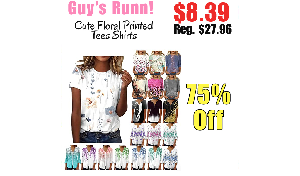 Cute Floral Printed Tees Shirts Only $8.39 Shipped on Amazon (Regularly $27.96)