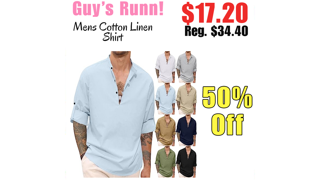 Mens Cotton Linen Shirt Only $17.20 Shipped on Amazon (Regularly $34.40)