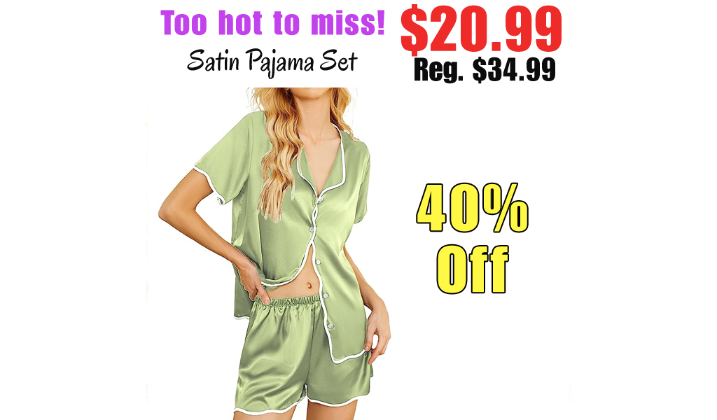Satin Pajama Set Only $20.99 Shipped on Amazon (Regularly $34.99)