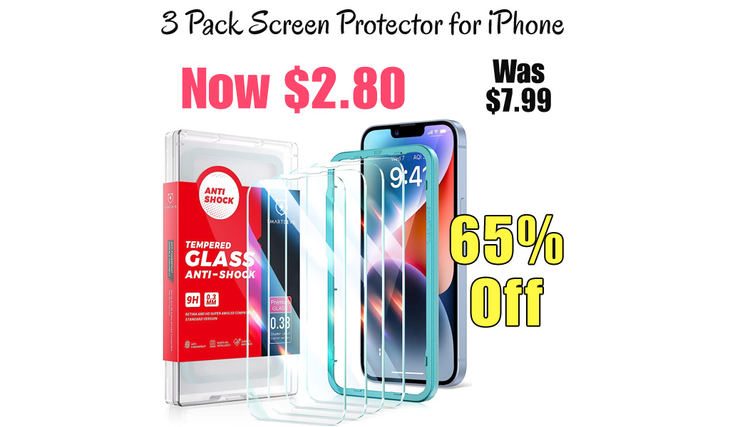 3 Pack Screen Protector for iPhone Only $2.80 Shipped on Amazon (Regularly $7.99)