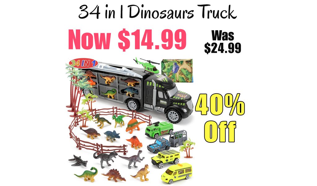 34 in 1 Dinosaurs Truck Only $14.99 Shipped on Amazon (Regularly $24.99)