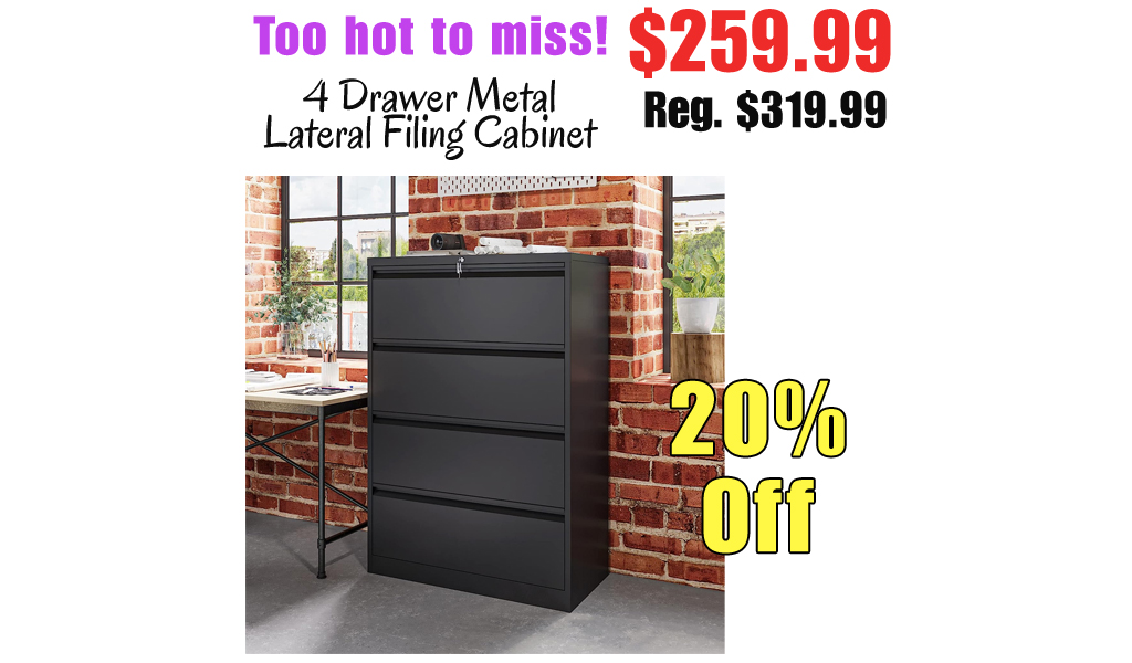 4 Drawer Metal Lateral Filing Cabinet Only $259.99 Shipped on Amazon (Regularly $319.99)
