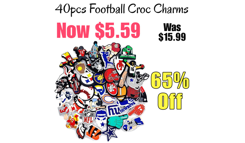 40pcs Football Croc Charms Only $5.59 Shipped on Amazon (Regularly $15.99)
